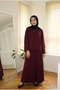 Women's Hijab Two-Piece Set Casual Long Sleeve Tunic Flared Skirt Set