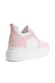 Women's Pink Faux Leather Skin White Thick Sole Casual Comfortable and Stylish Sports Shoes - 5