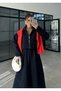 Black Parachute Fabric Zippered Jacket and Skirt Double Set - 7080 - 5