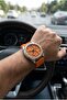 Orange Men's Wristwatch |   45mm Stainless Steel Case, Silicone Cord - 4