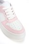 Women's Pink Faux Leather Skin White Thick Sole Casual Comfortable and Stylish Sports Shoes - 6