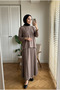 Women's Hijab Two-Piece Set Casual Long Sleeve Tunic Flared Skirt Set