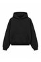 Black Printed Oversize Unisex Hooded Sweatshirt - Hoodie with Kangaroo Pocket and Inner Lining - 2