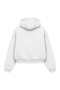 White Printed Oversize Unisex Hooded Sweatshirt - Kangaroo Pocket Hoodie with Inner Pockets - 2
