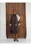 Premium Design Oversized Trench Coat with Plaid Detail