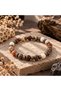 Natural Stone Fossil Coral and Hematite Stone Unisex Design Handmade Bracelet - 3