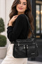 Women's Faux Leather Shoulder Bag – Flap Closure, Multiple Pockets, Adjustable Crossbody Strap