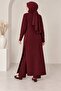 Women's turtleneck, side slit, and 2-piece pants knitwear set - 3