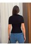 Short Sleeve Knitwear Blouse with Detachable Tie Detail - 4