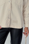 Women's Stone Detailed Pocketed Long Sleeve Gabardine Shirt Jacket - 5