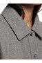 Vizyon New Season Gray Collared Women's Shirt Jacket - 3