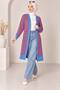 Women's Jacquard Knitwear Long Cardigan - 2