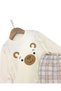 Baby Boy Cute Set with Teddy Bear Embroidery and Plaid Pants for 3-6-9-12 Months Newborns - 4