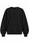 Women's Black Sweat Modal Fabric Oversize Basic Crew Neck Sweatshirt - 7