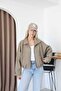 Plaid Patterned Zippered Stand Collar Long Sleeve Oversized Bomber Jacket - 2