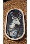 Stone Powder Casting Ala Geyik Patterned Decorative Oval Tray 18X9.5 cm Jewelry Keychain Presentation Tray - 3