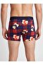 Red Navy Blue Plaid Teddy Bear Patterned Cotton Men's Boxers - Db344 - 2