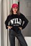 Women's Wild Printed Crew Neck Long Sleeve Sweatshirt - 3
