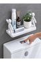 Trash Man Design Adhesive Wall Shelf – No-Drill Mounting Bathroom and Kitchen Organizer 1 Piece - 2