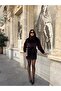 Preminum Velvet Texture Double Breasted Oversize Cut Belted Short Women's Coat / Jacket - 6