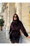 Women's Fox Fur Belted High Collar Lined Special Production Coat - 4