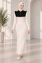 Women's Polo Collar Tricot Dress with Ruffle Detail