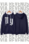 Ny Printed Unisex Zippered Hooded Sweatshirt Cardigan