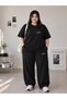 Women's Oversize Casual Tracksuit Set – Loose-Fit Trousers & T-Shirt G545