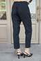 Women's Modal Diagonal Soft Textured High Waist Side Pockets Elastic Back Tight Leg Pants-Black - 5