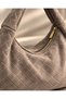 Mink Women's Genuine Suede Knitted Textured Shopper Shoulder Bag - 4