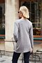 Women's Winter Knitwear V-Neck Buttoned Long Sleeve Cardigan-Grey - 4