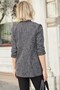 Women's Jacquard Stretch Fabric Shawl Collar Capri Sleeve Stitched Blazer Jacket-Black Diagonal - 7