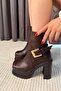 Platform Heel Belt-Detached Boot with Detailing on the Belt 12 cm Heel Length - 7