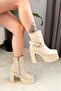 Platform Heel Belt-Detached Boot with Detailing on the Belt 12 cm Heel Length - 6