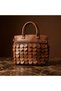 Special Design Crochet Knitted and Leather Sequin Detailed Women's Handbag - Tan/Brown - 5