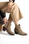 Fa, Western Style, Side Zipper, Genuine Leather Boots with a Raised Sole.