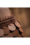 Special Design Crochet Knitted and Leather Sequin Detailed Women's Handbag - Tan/Brown - 6