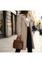 Special Design Crochet Knitted and Leather Sequin Detailed Women's Handbag - Tan/Brown - 2