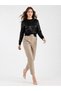 Women's Faux Leather Belted Carrot Pants - 3