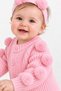 Baby Girl Children's Knitwear Jumpsuit with Pompom Decoration and Bandana Newborn Jumpsuit Winter Outfit Gift - 2