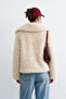 Women's Turn-Down Collar Plush Coat - Beige - 2