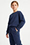 Comfy V Crew Neck Finger-Loop Sweatshirt