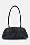 Women Brand Logo Shoulder Bag, Black - 3