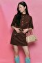 Women's Brown Belt Detailed Dress