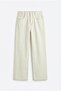 Women's Ecru Laser Cut Wide Leg Jeans - 2