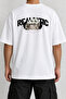 Realistic Sculpture Back Print Oversize White T-Shirt