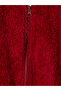 Burgundy Hooded Girls' Plush Zippered Sweatshirt - 3