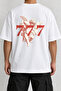 777 Angel Back Printed Oversize White T-Shirt