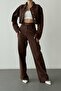 Women's Brown Diamond Patterned Jeans - 5