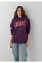 Women's Purple Logo Hooded Sweatshirt Plum Perf Sweatshirt - 2